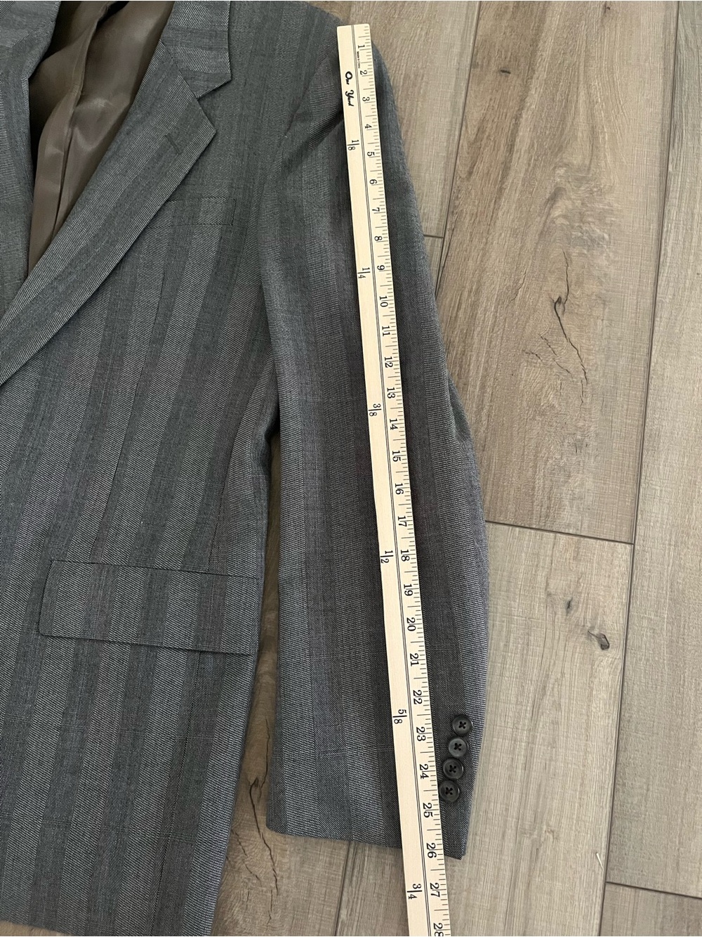 Vintage Christian Dior Monsieur Men’s Gray Striped Two-Piece Suit Business 40R - Picture 11 of 16